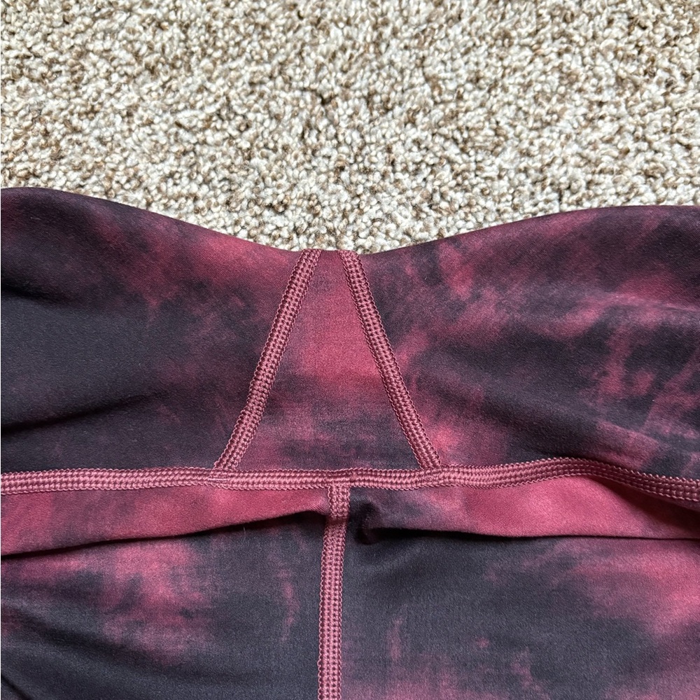 Athleta Elation 7/8 Tight In Orchid Pink Ice Dye Red & Black Powervita Leggings - Picture 8 of 9